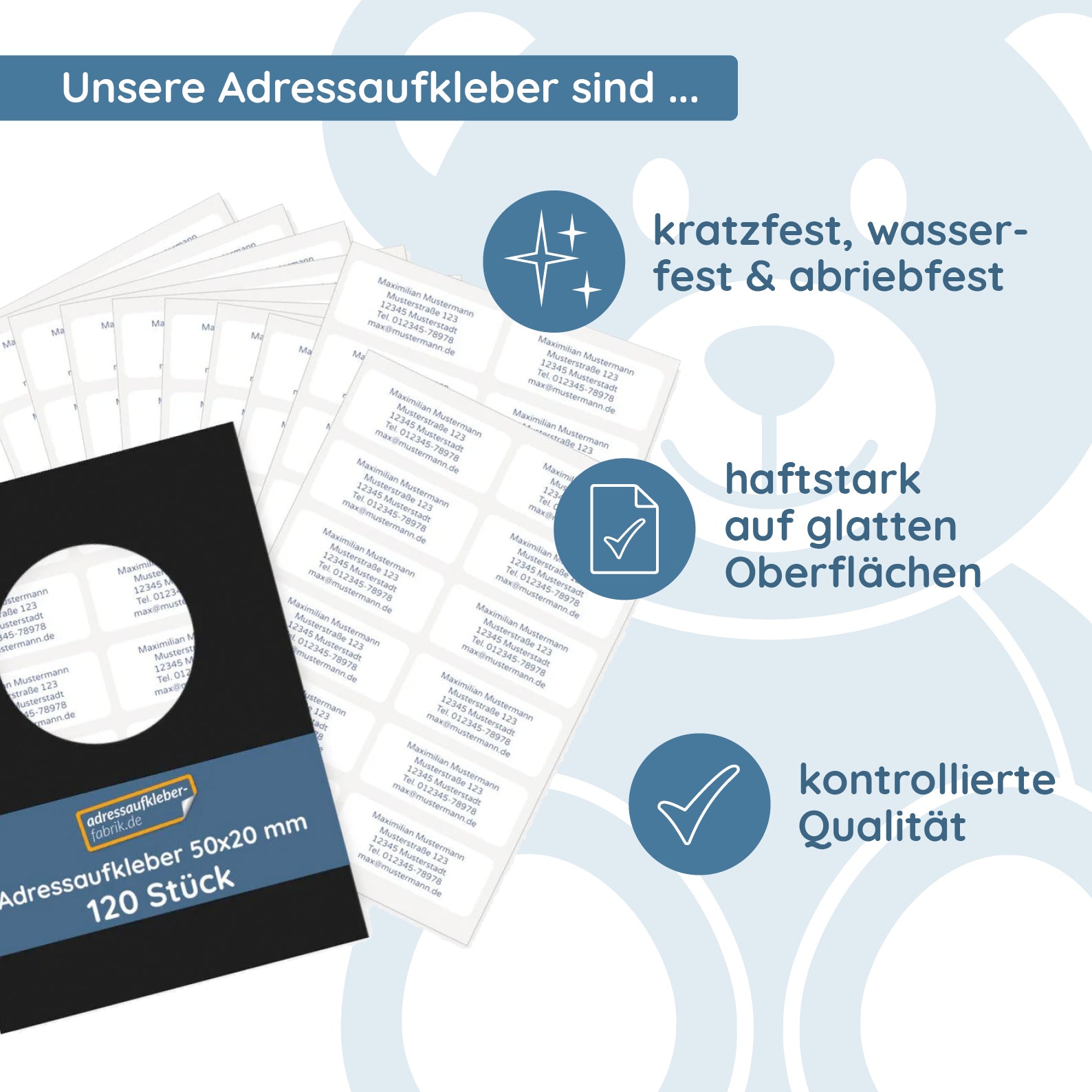 120 Stück Individuelle Adressaufkleber (50x20mm) - kinder-druckerei.de