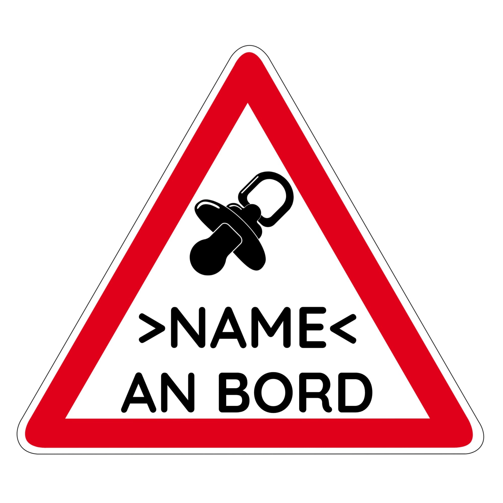 Personalisierte Autoaufkleber Baby an Bord  (4 Stück 2x 120 mm 2x 45 mm) - kinder-druckerei.de