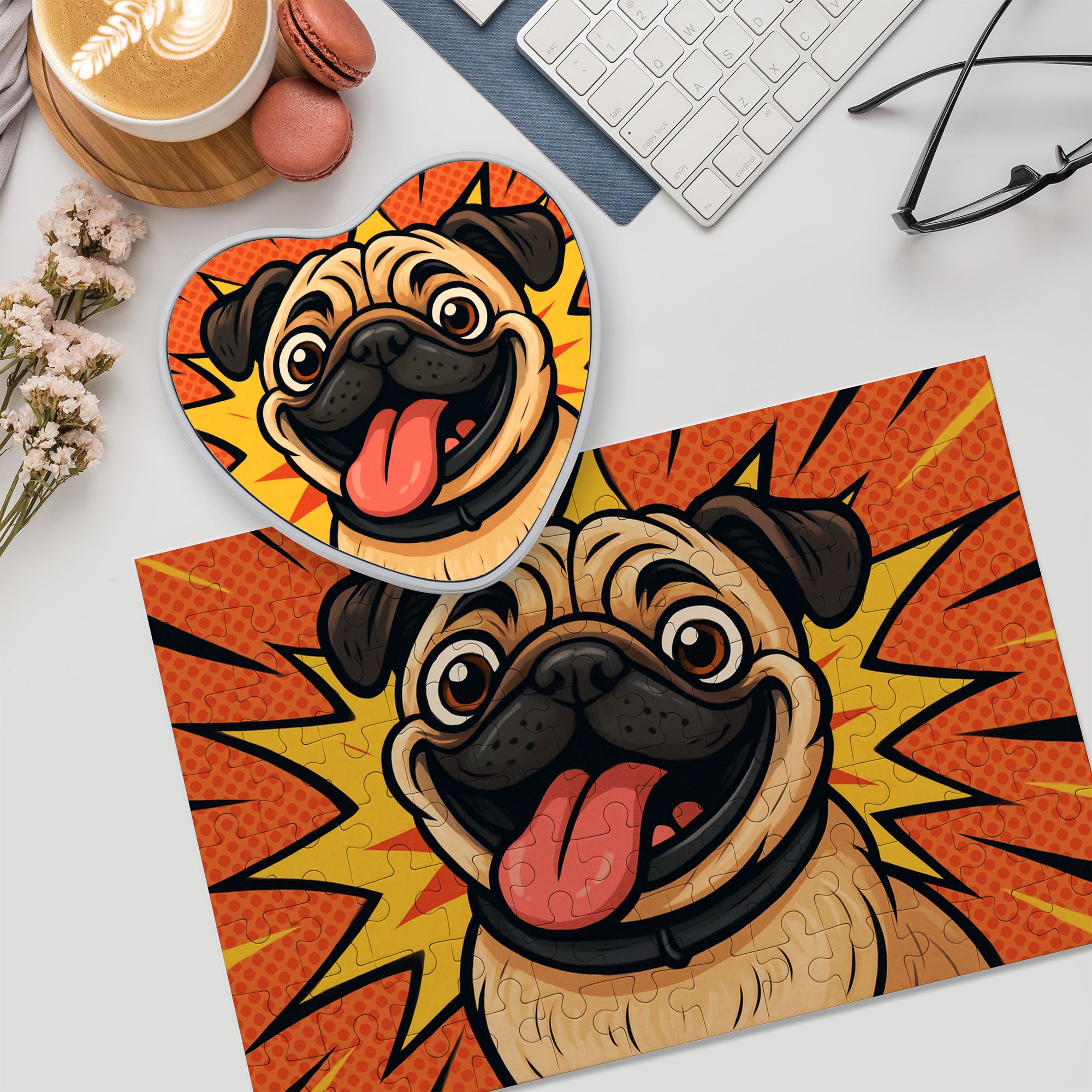 Puzzle mit Karikatur und Text (inkl. Herzdose – 96 Teile)