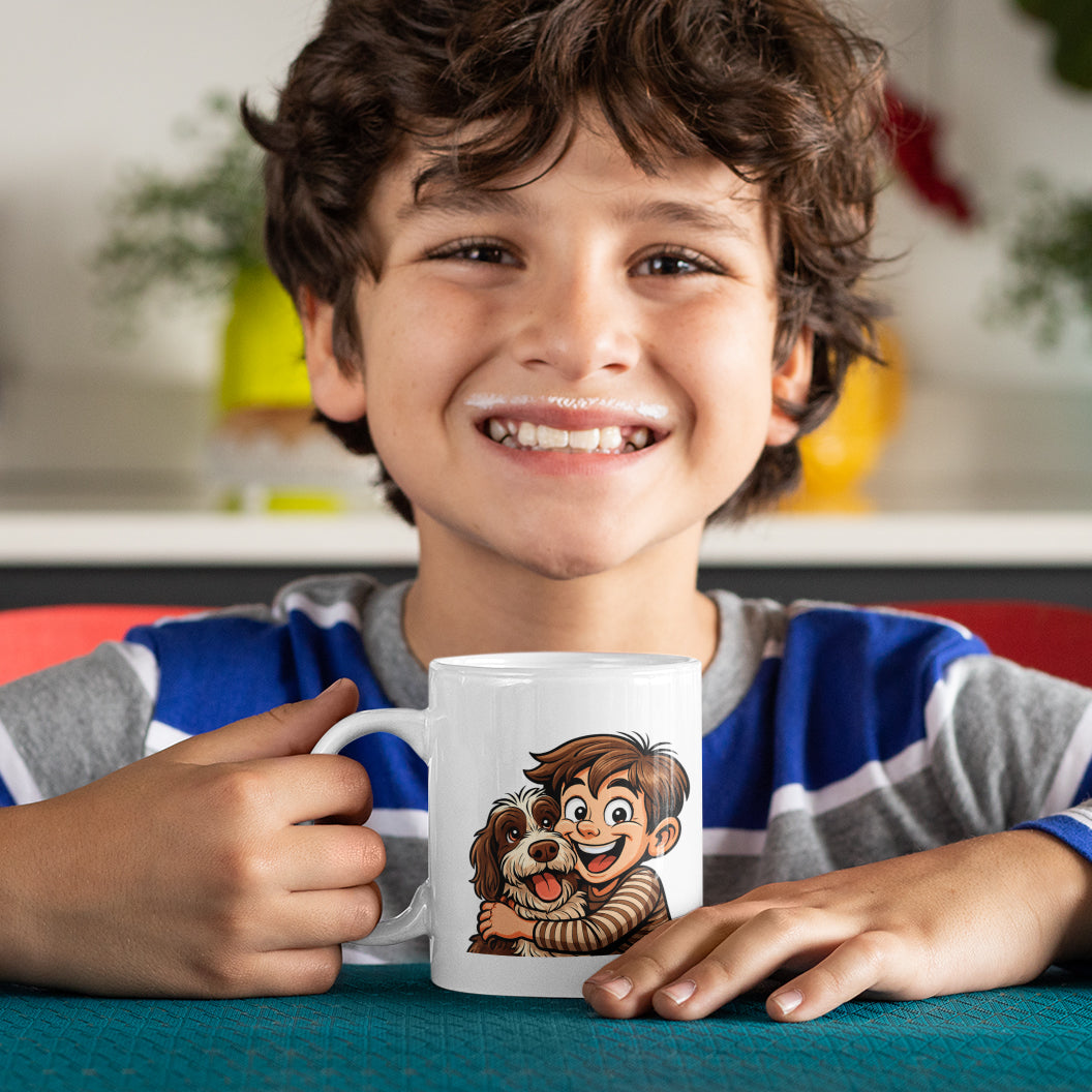 Personalisierte Keramiktasse mit Namen & Karikatur