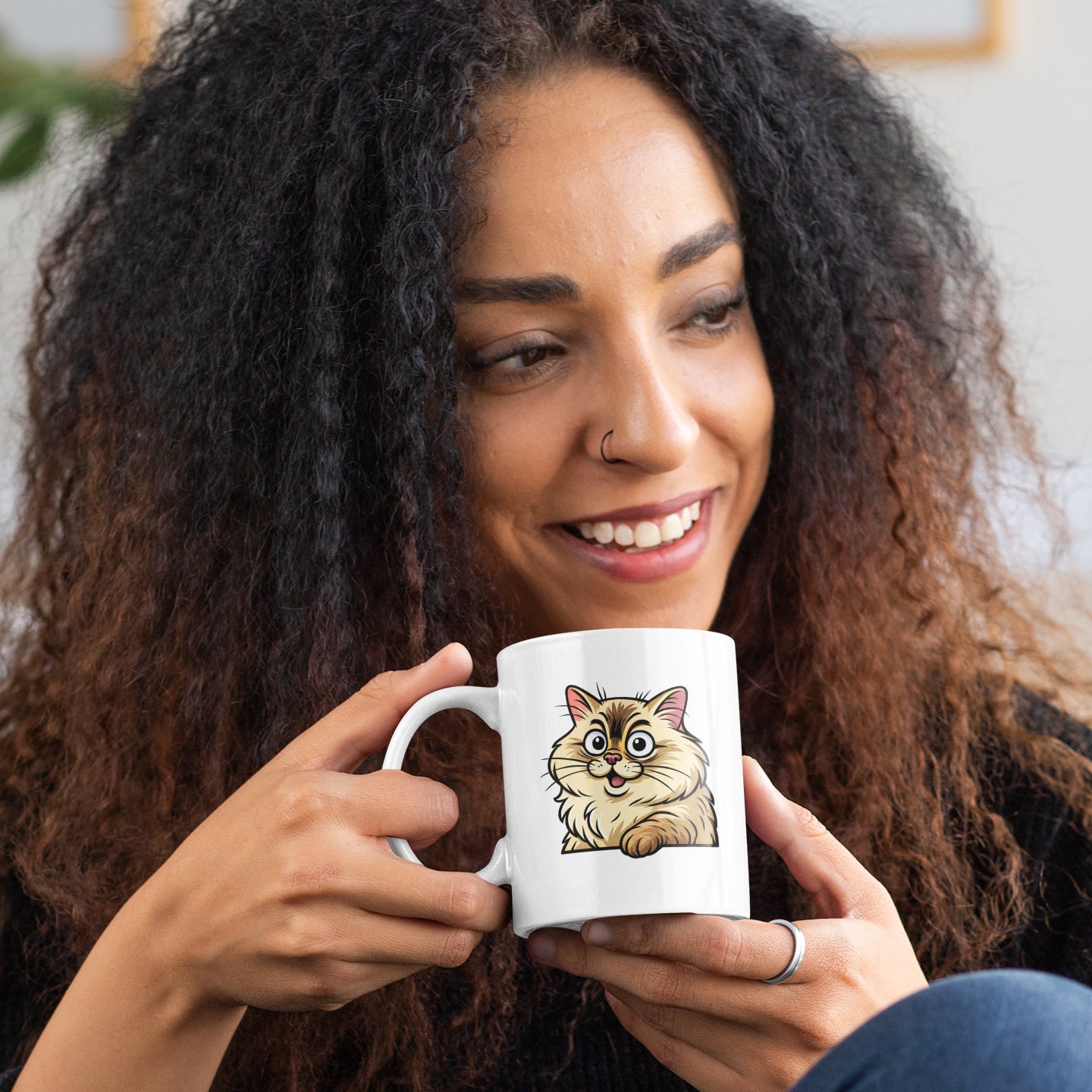 Personalisierte Keramiktasse mit Namen & Karikatur