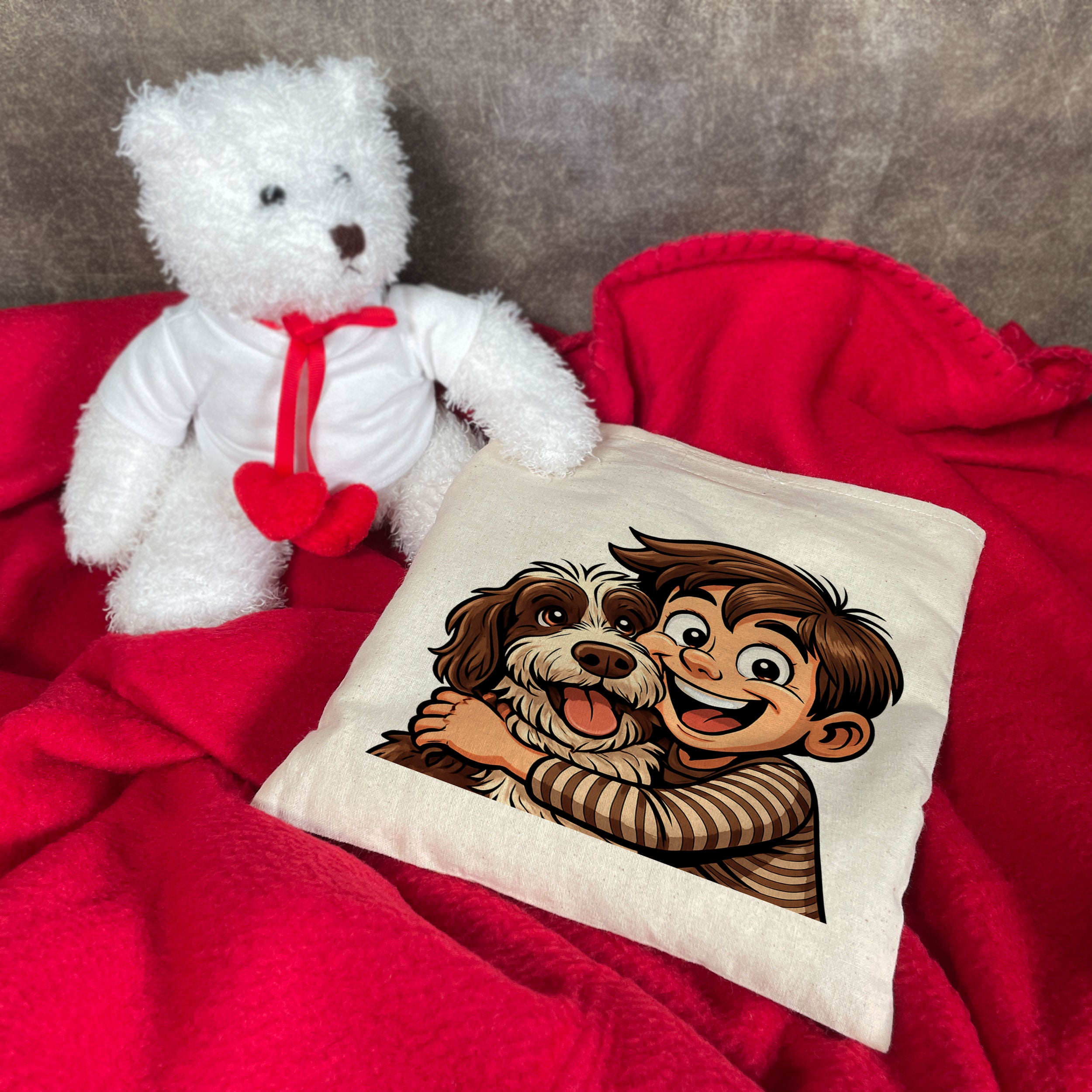 Kirschkernkissen mit Karikatur & Text