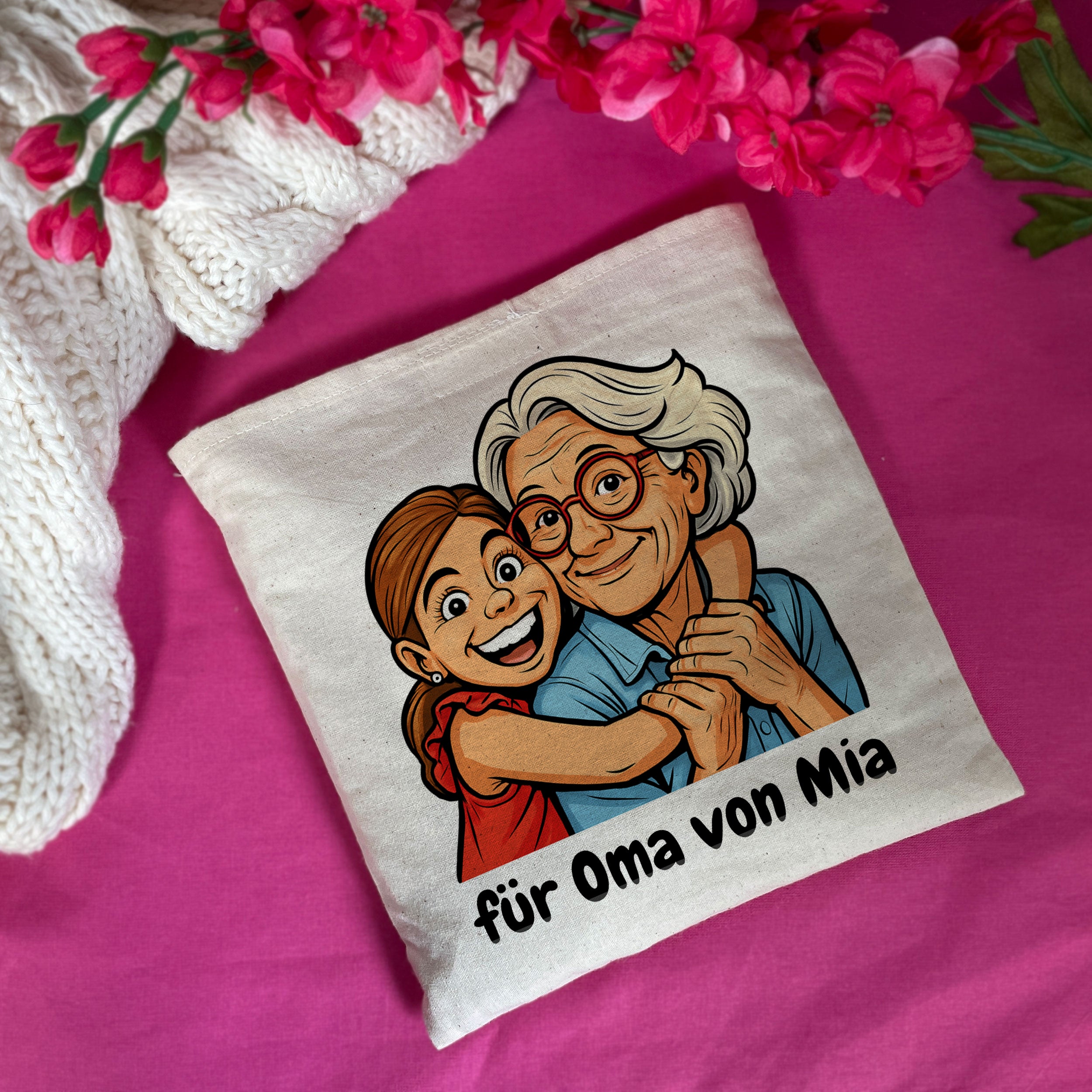 Kirschkernkissen mit Karikatur & Text