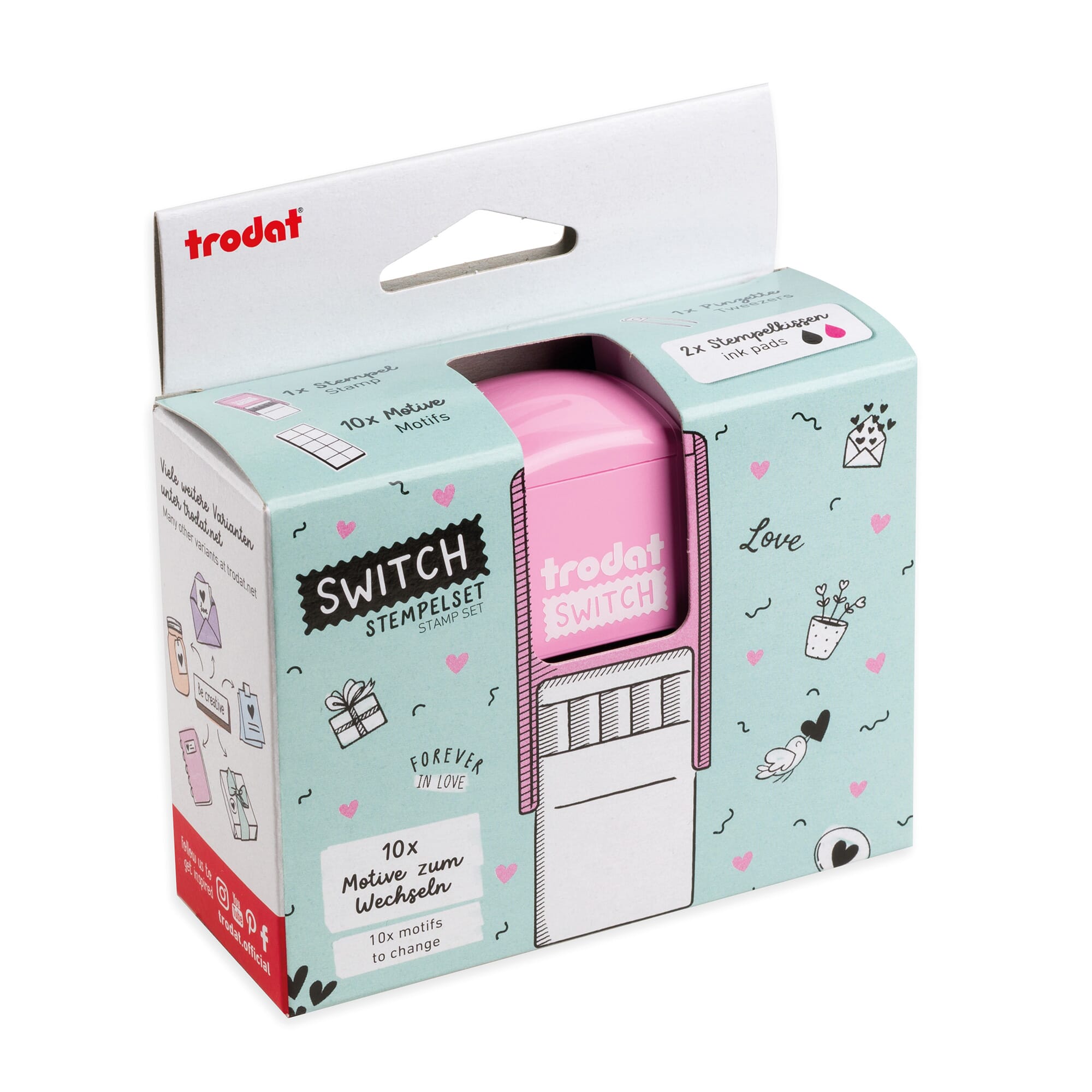Trodat switch "Liebesbotschaften" DIY Stempel (20x20 mm)