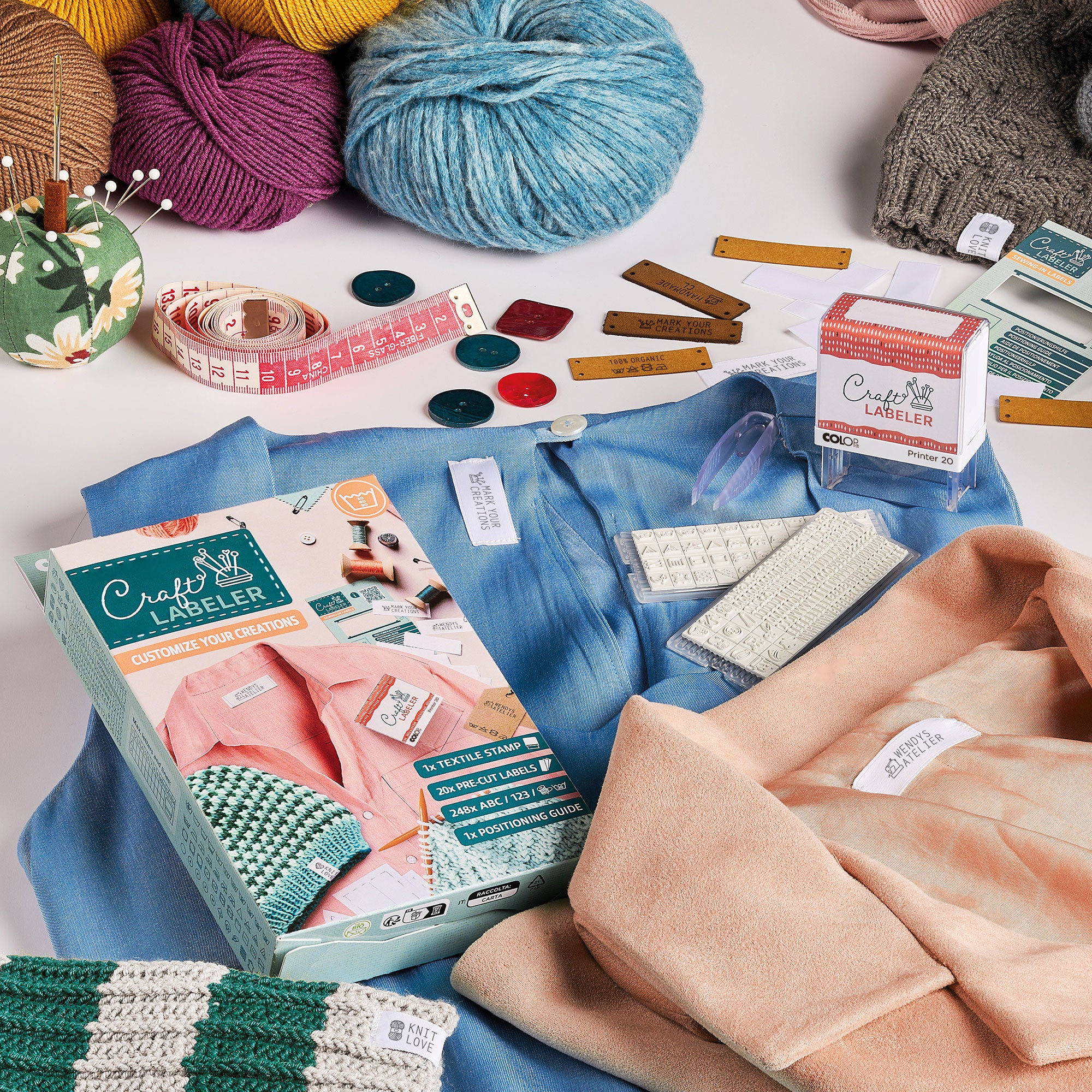 Colop Craft LABELER Textilstempel Set Printer 20