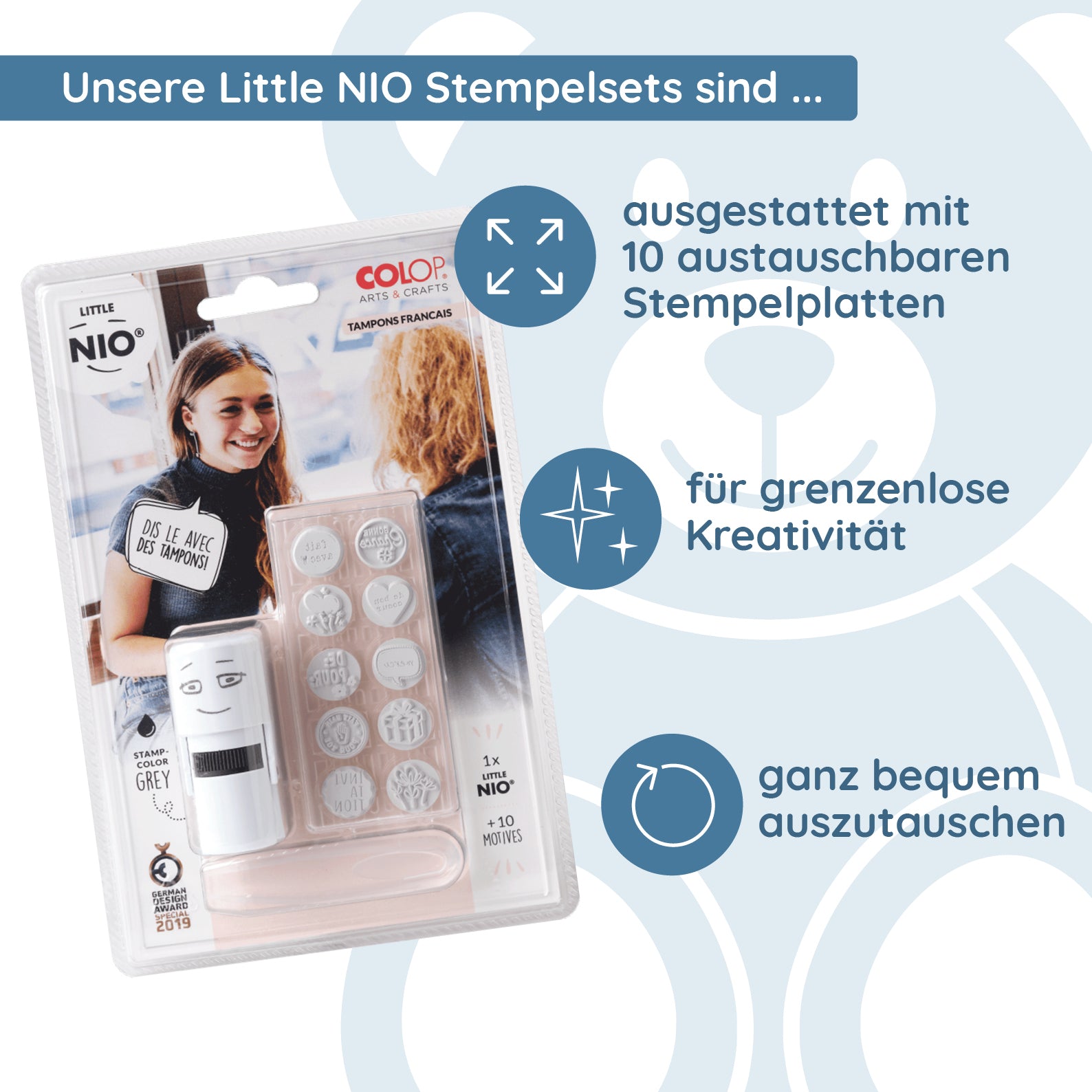 Little NIO Französisch Stempelset - kinder-druckerei.de