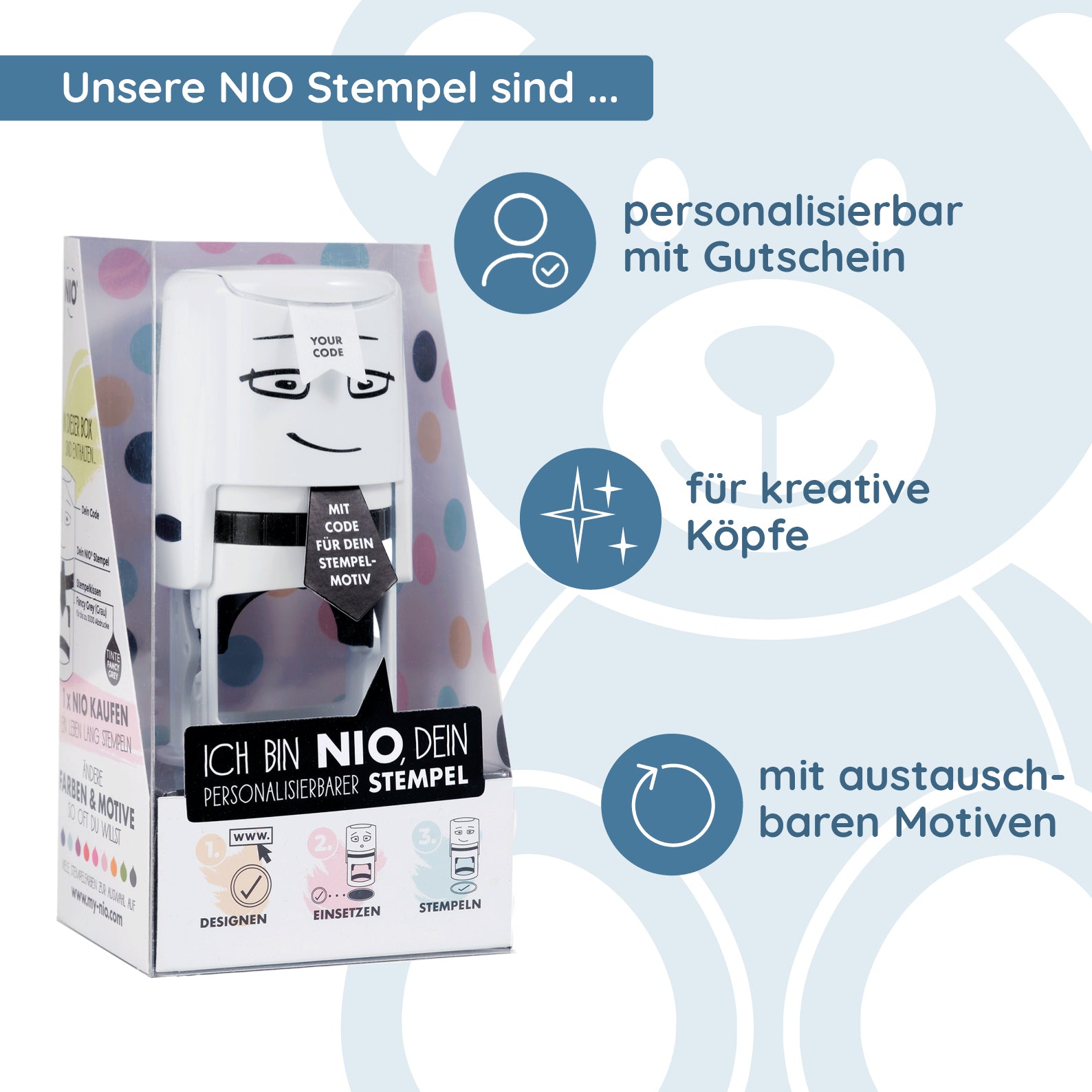NIO Stempel (ø 40 mm) - kinder-druckerei.de