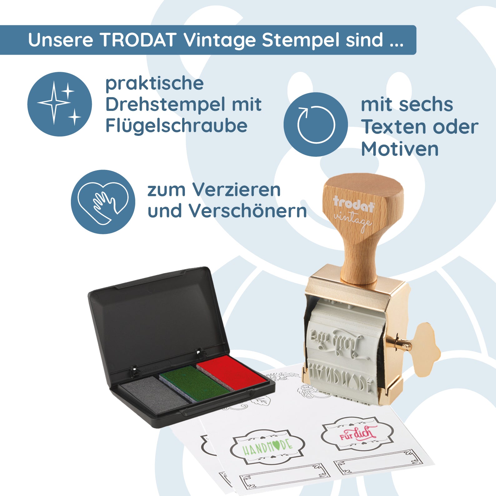 TRODAT Vintage Stempel "Selbstgemachtes" - kinder-druckerei.de