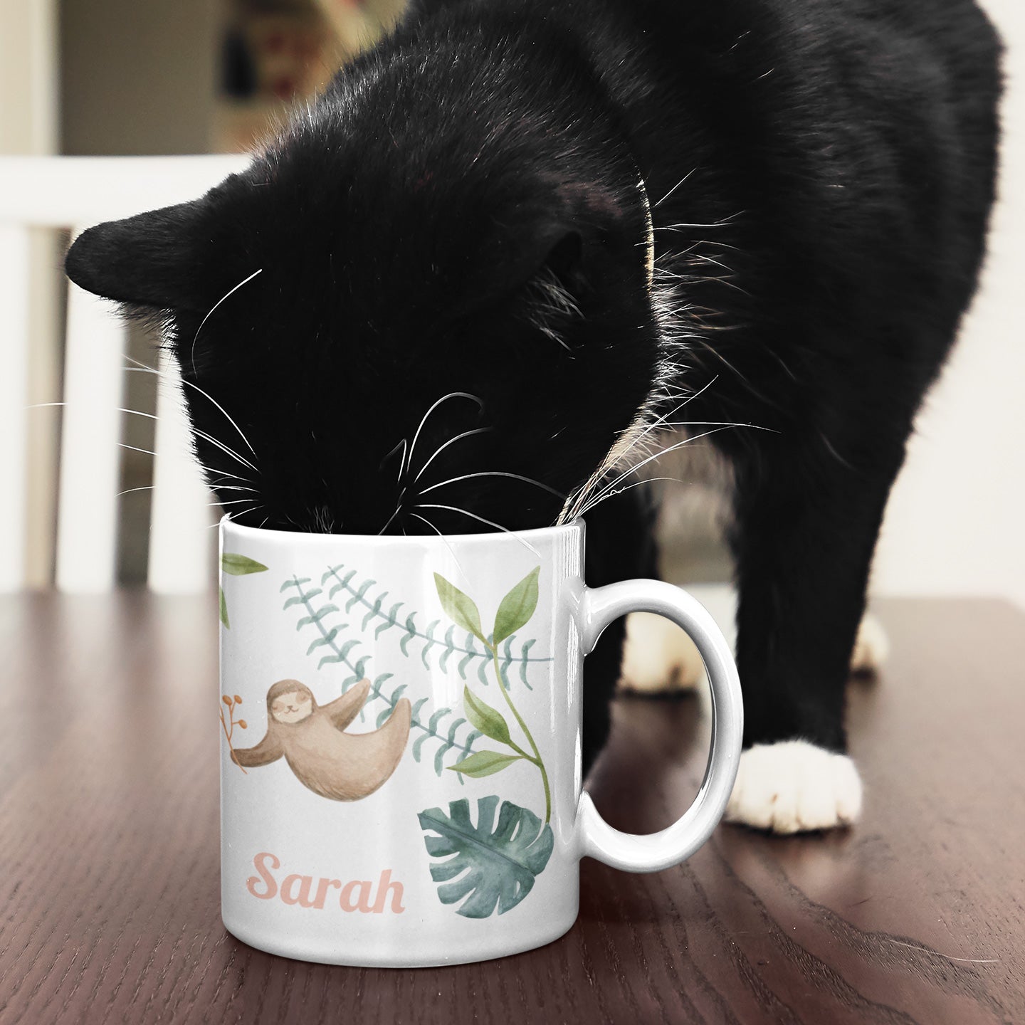 Personalisierte Kindertasse mit Namen – Aquarell Dschungel