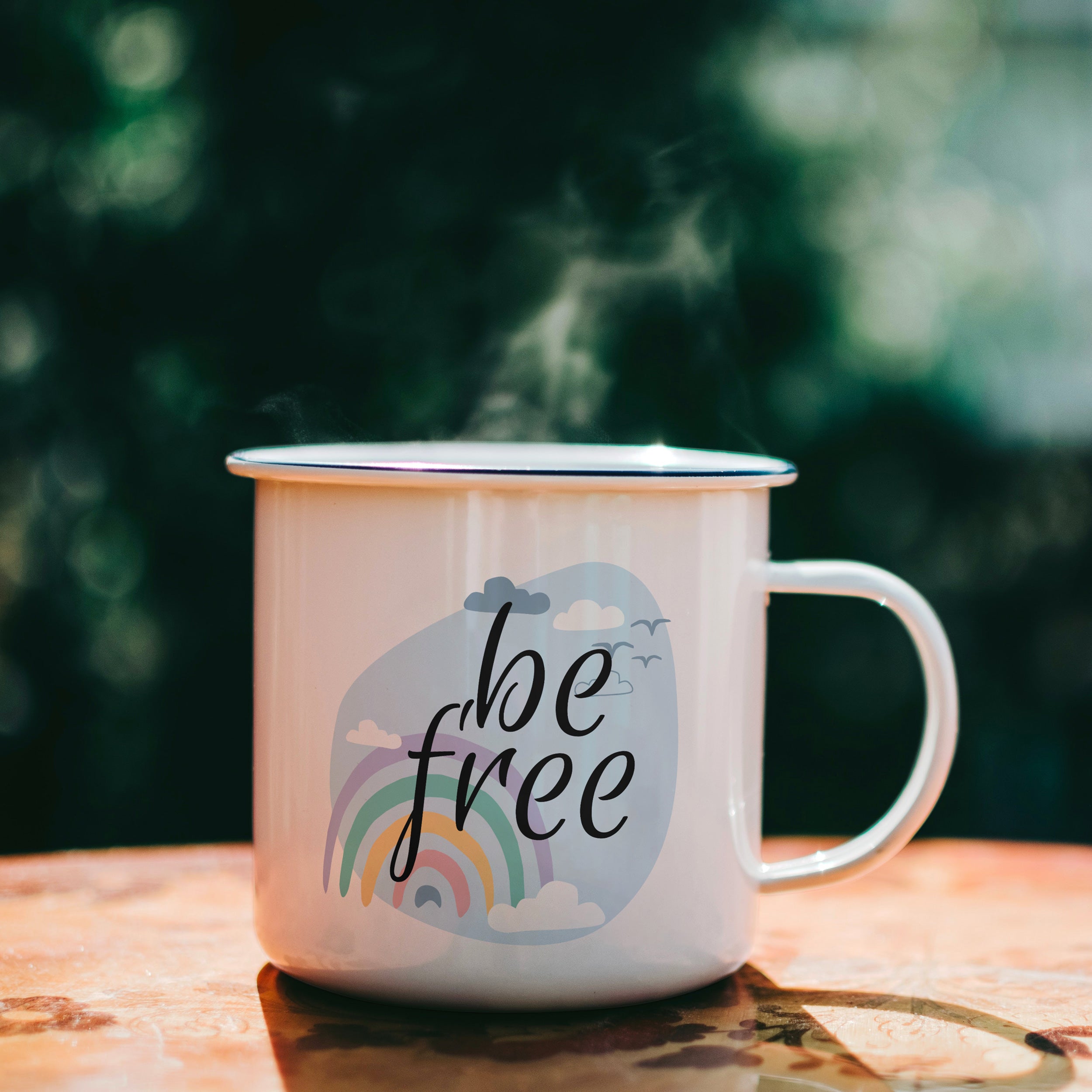 Emaille-Tasse mit Kindermotiv & individuellem Druck