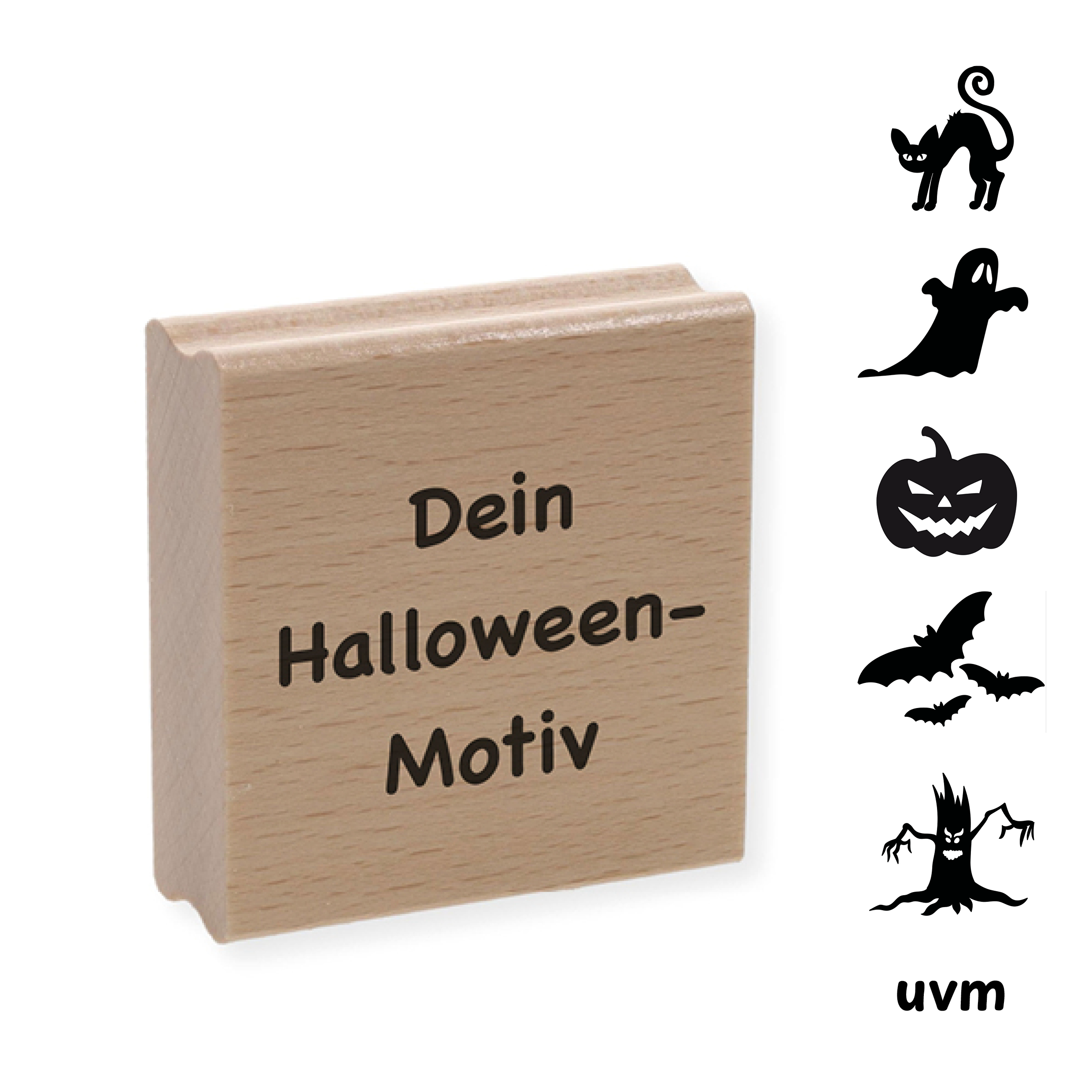 Personalisierbarer Motivstempel Halloween (60x60 mm)