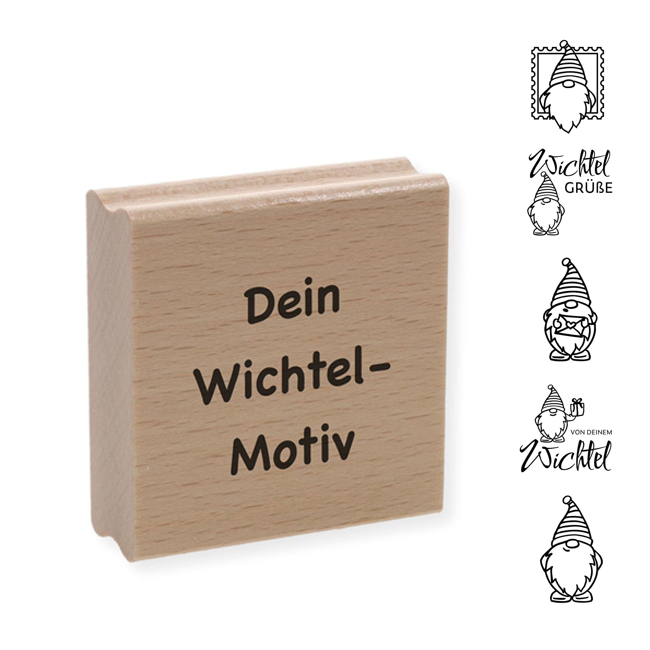 Personalisierbarer Motivstempel Wichtel (60x60 mm)