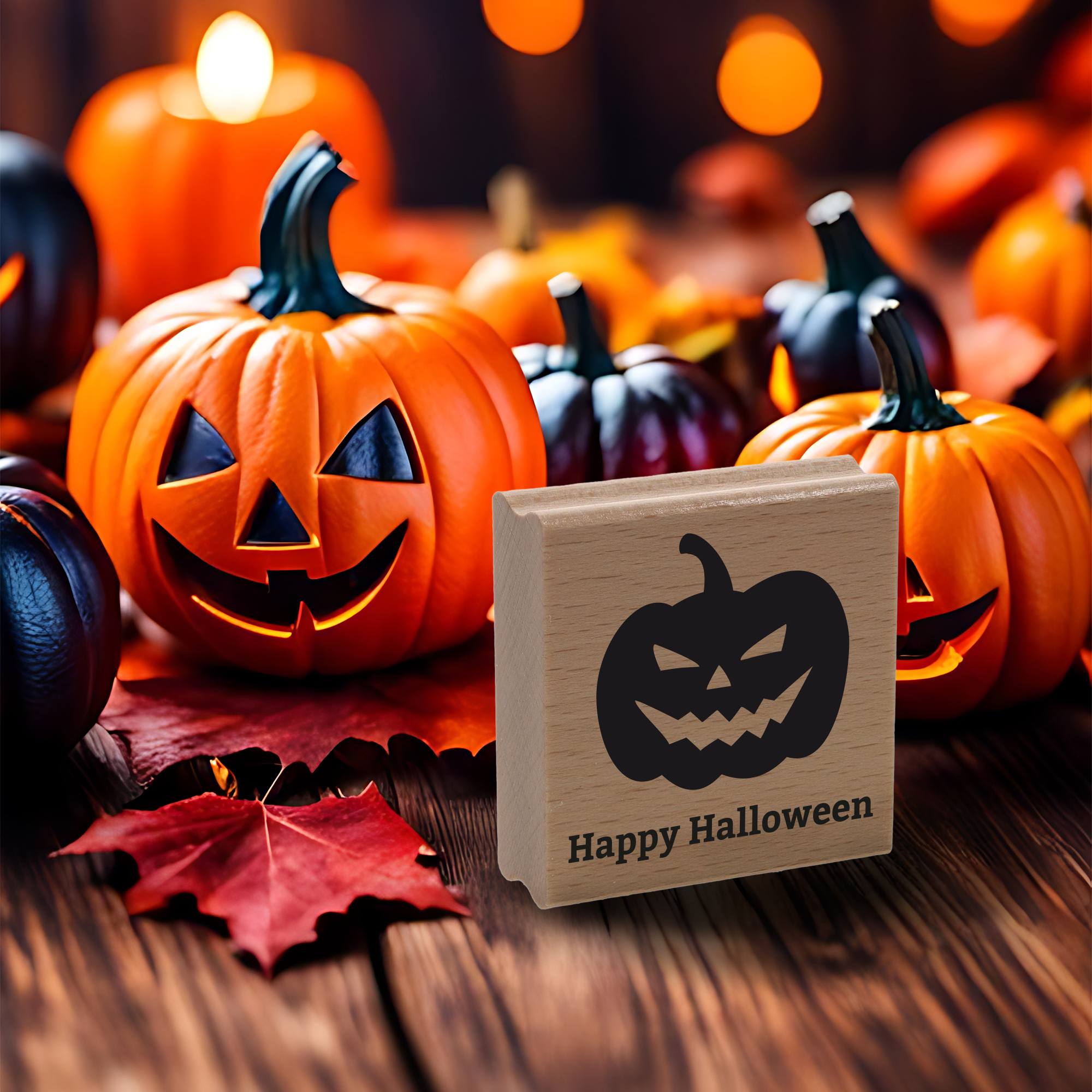 Personalisierbarer Motivstempel Halloween (60x60 mm)