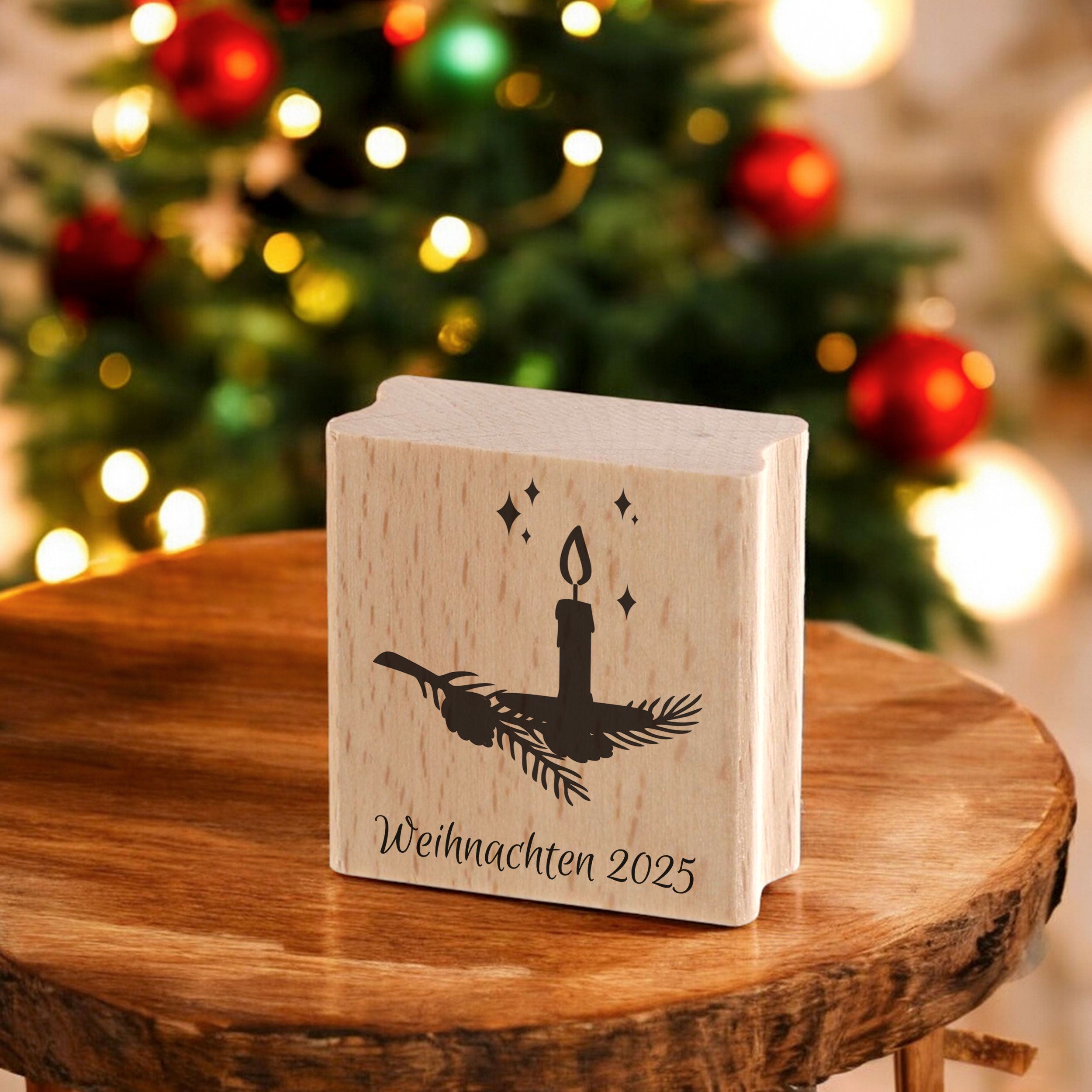 Personalisierbarer Motivstempel Weihnachten (60x60 mm)