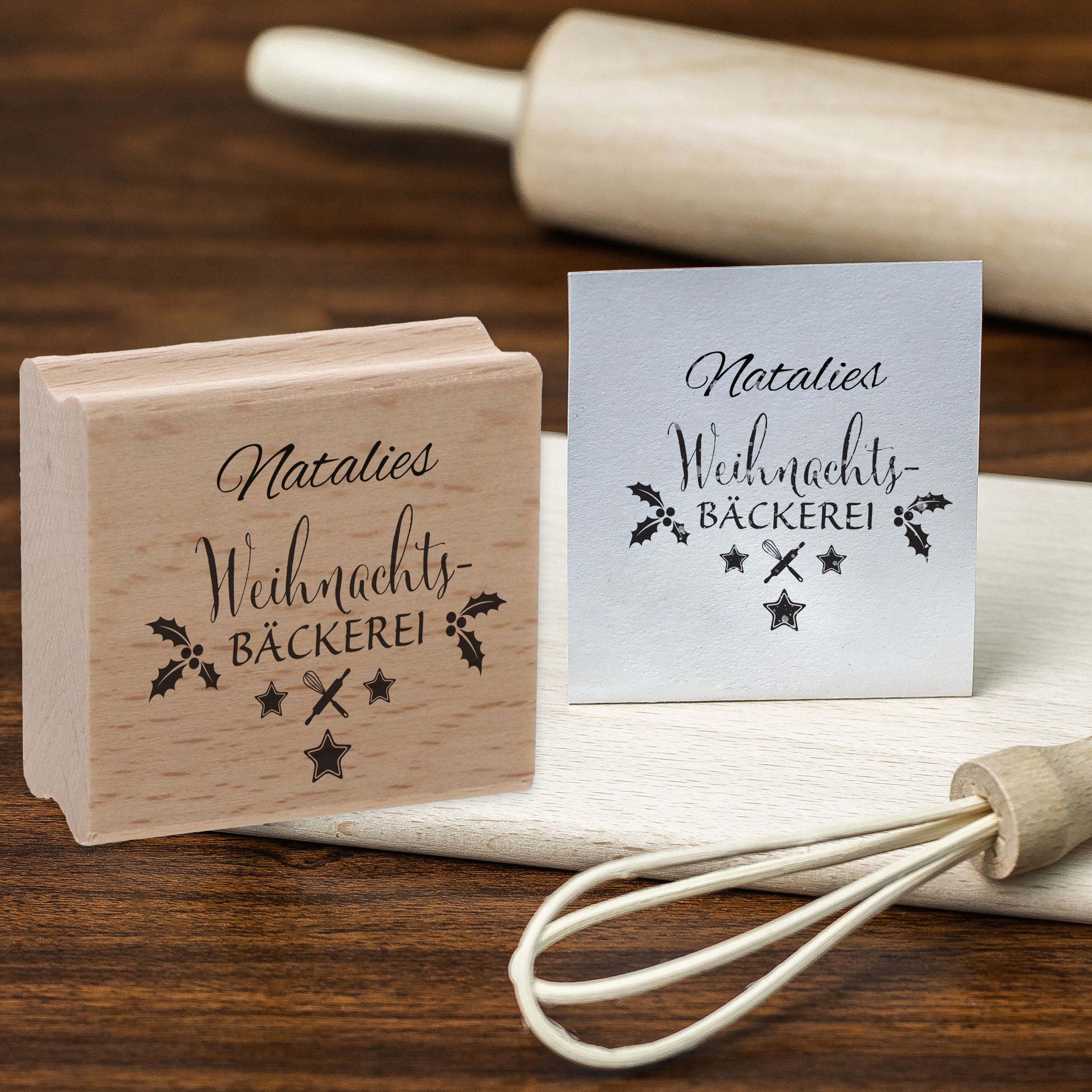 Personalisierbarer Motivstempel Weihnachten (60x60 mm)