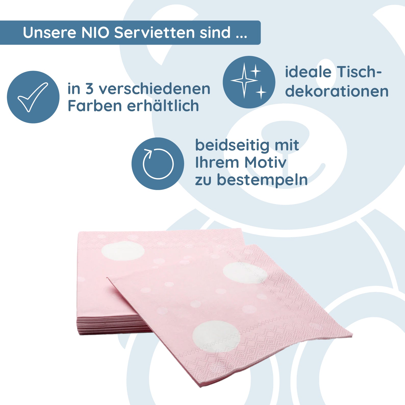 NIO Servietten Rose (165x165 mm - 16 Stück)