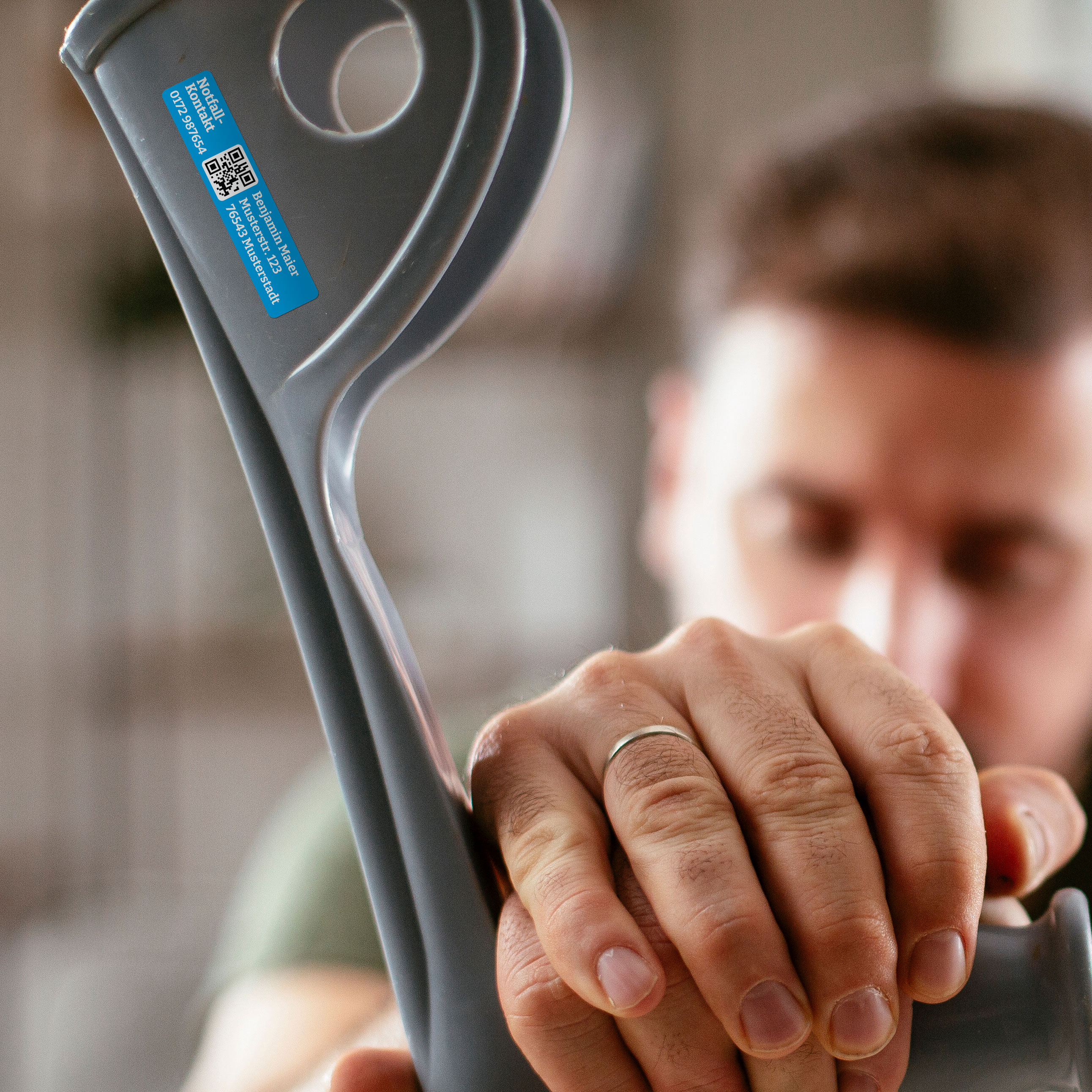 Notfallkontakt-Aufkleberset mit Name, Telefonnummer & Adresse, stark haftend, 60x13 + 30x13 mm