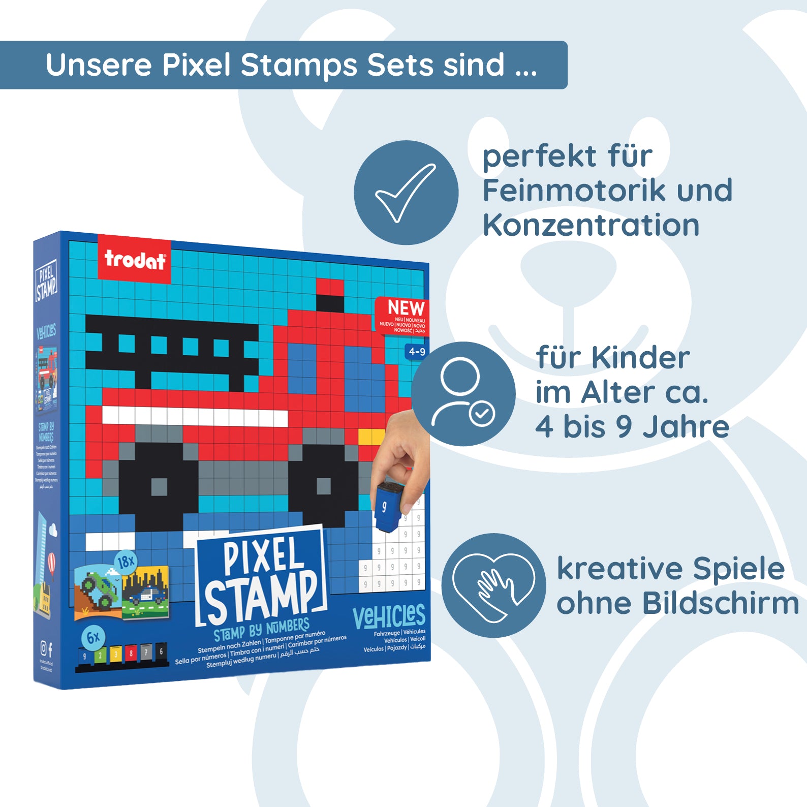 Trodat Pixel Stamps Set – Fahrzeuge