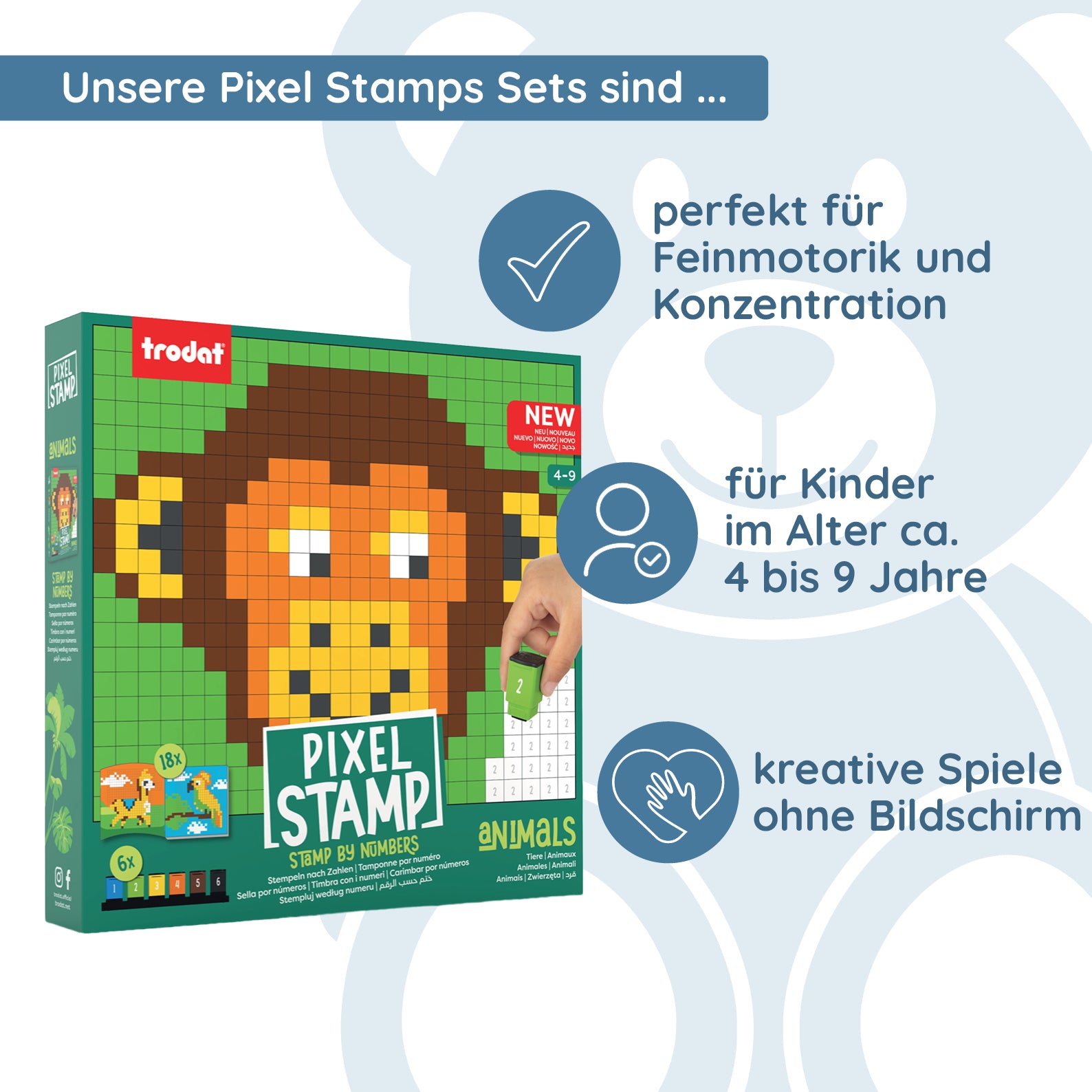 Trodat Pixel Stamps Set – Tiere