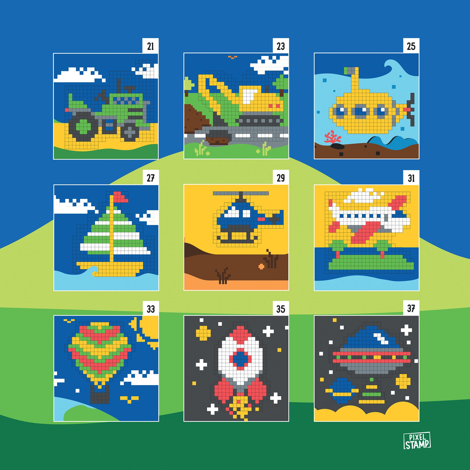 Trodat Pixel Stamps Set – Fahrzeuge