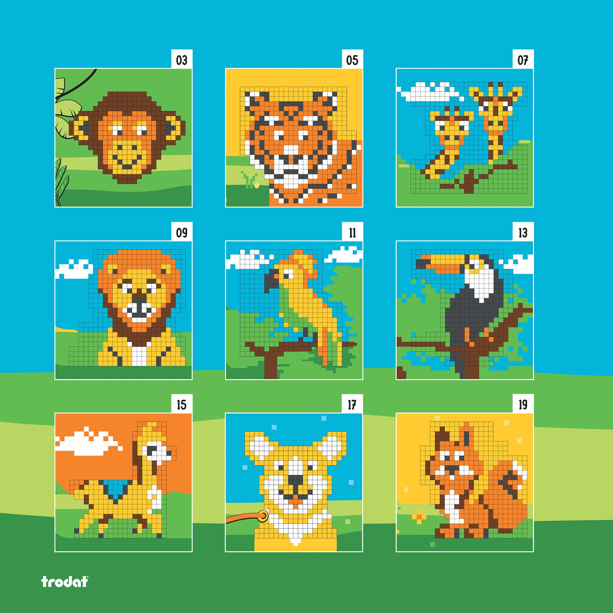 Trodat Pixel Stamps Set – Tiere