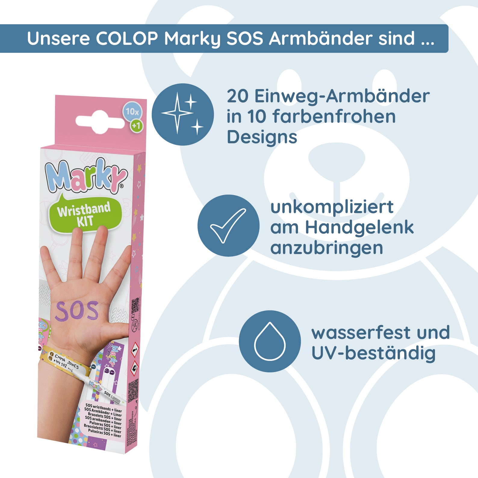 Colop Marky SOS Armbänder (20 Stück)