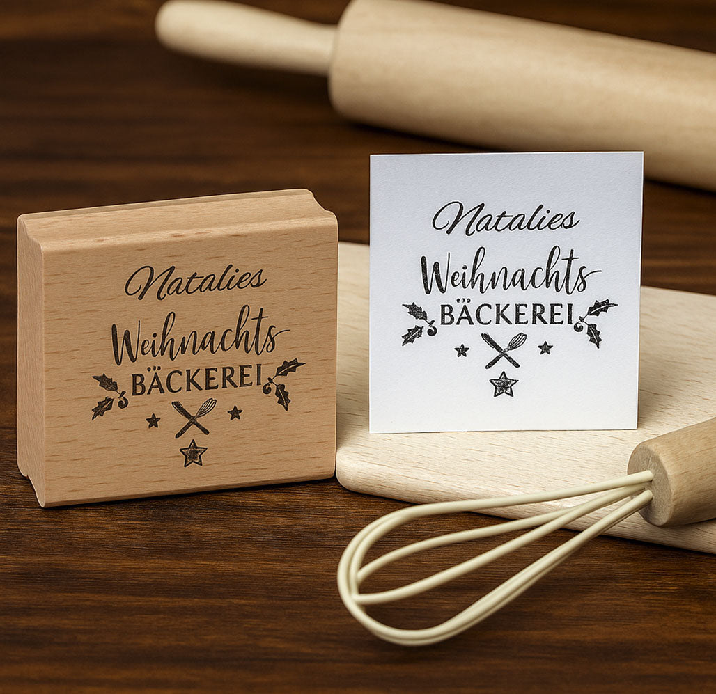 Personalisierbarer Motivstempel Weihnachten (60x60 mm)