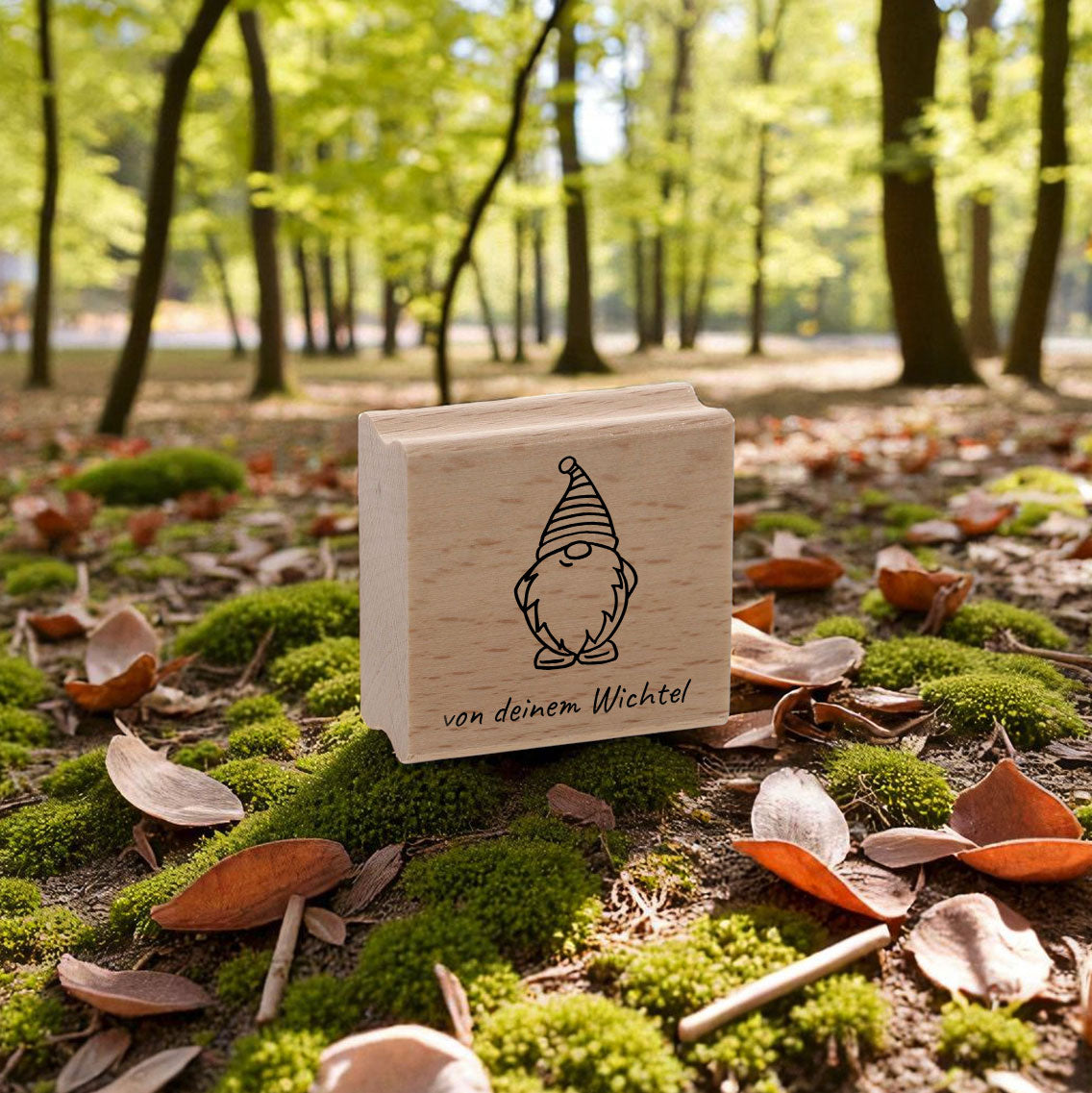 Personalisierbarer Motivstempel Wichtel (60x60 mm)