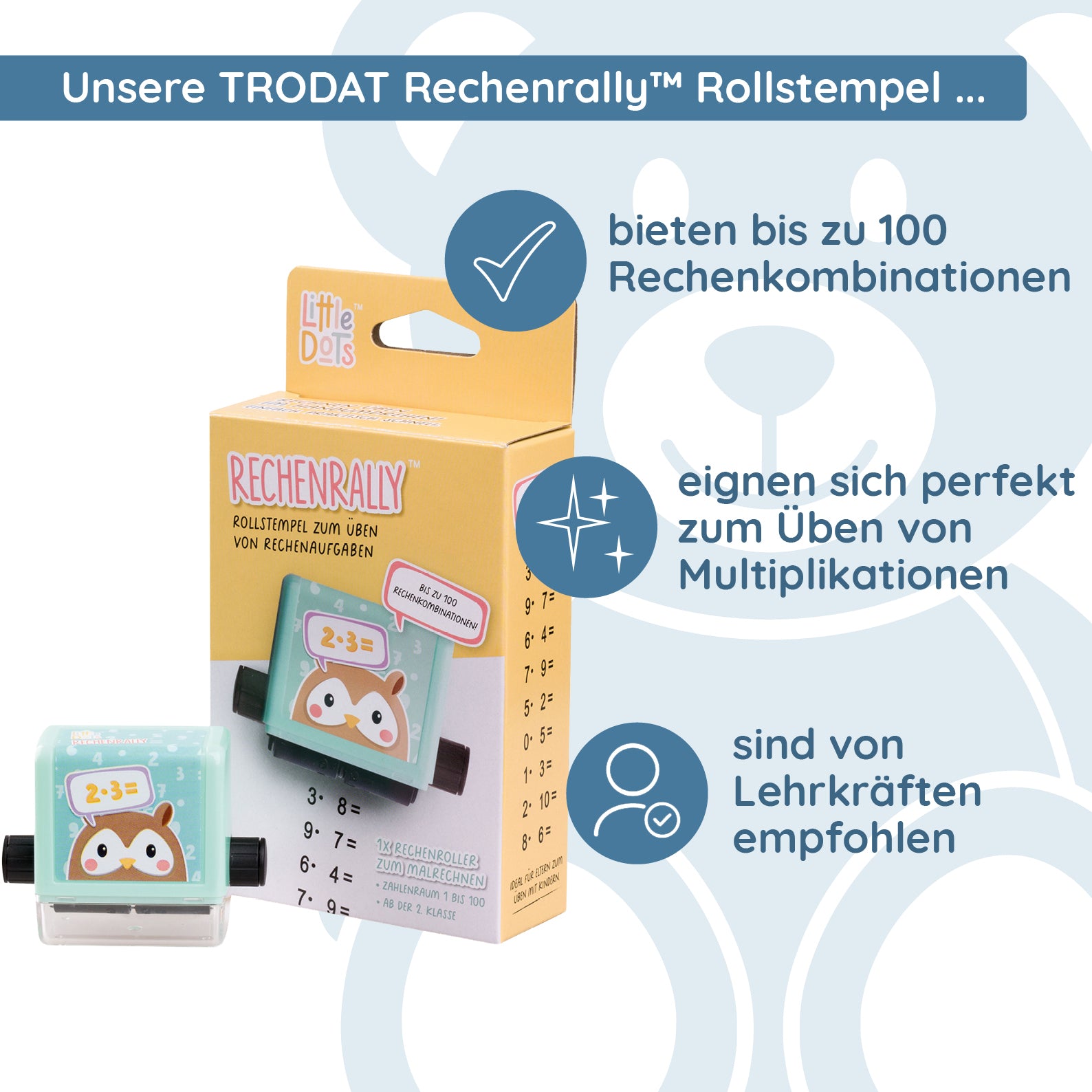 Trodat Little Dots Rechenrally™ Rollstempel Multiplizieren Rechnen
