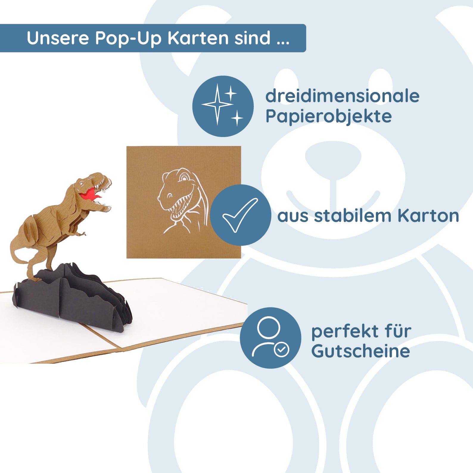 Colognecards Pop-Up Karte Dino