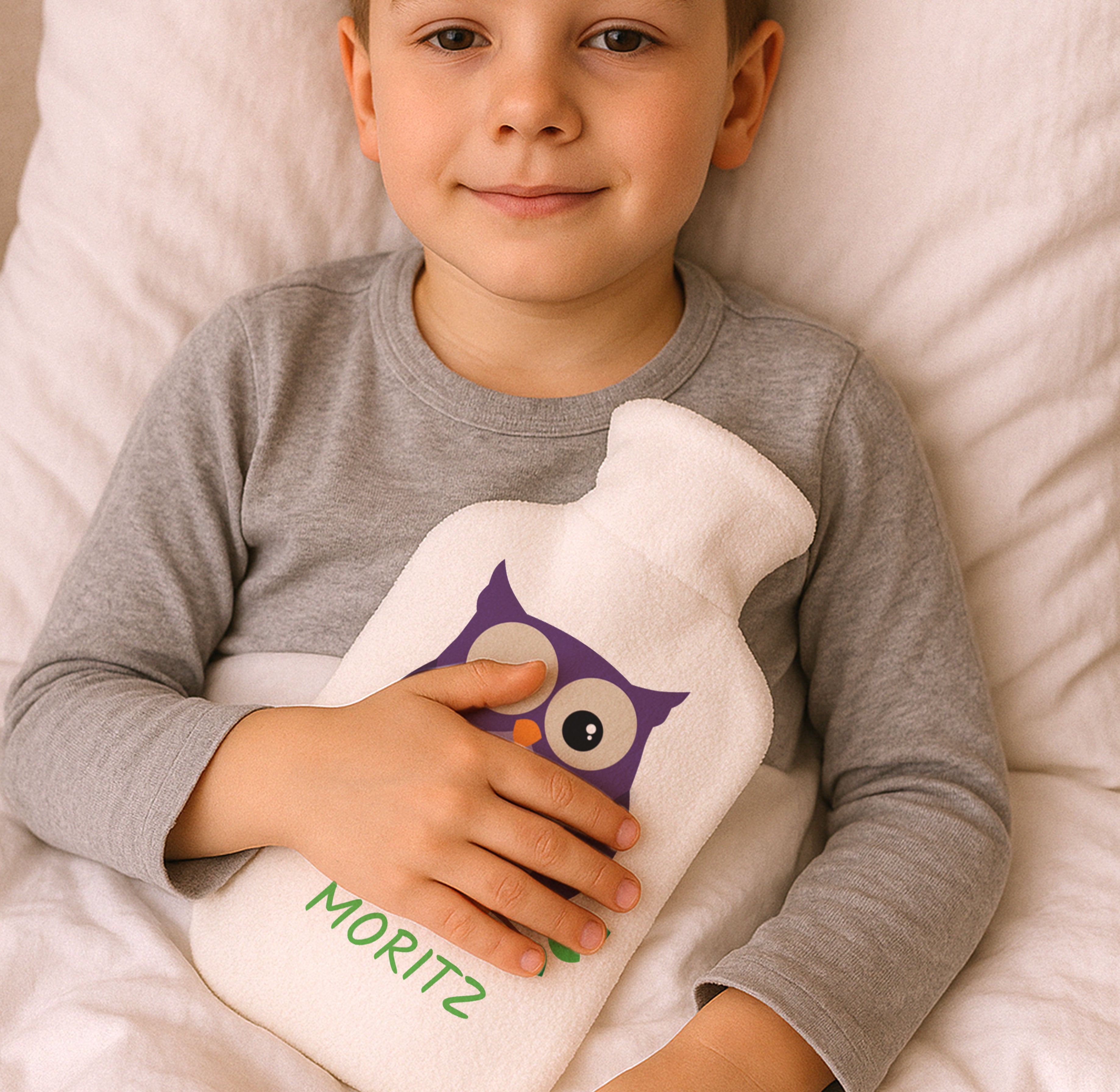 Personalisierte Wärmflasche mit Kindermotiv & Namen